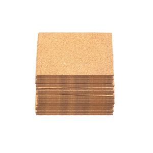 50pcs Cup Mat Crafts Reusable Kitchen DIY Household Supplies Squares Round Pad Cork Coaster Mini Board Self Adhesive Insulation 220627