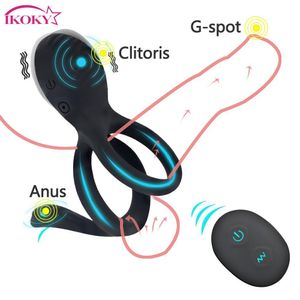 7 Speed Penis Cock Ring Vibrator Delay Ejaculation Erection Lock Long Lasting Vibrating Remote Control sexy Toy for Men