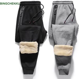 Lamm ull sweatpants falla vinterbyxor joggare sweatpants män casual förtjockad ull Bekväma varma byxor man 220325