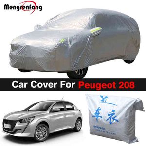 Copertura completa per auto Anti-UV Copertura esterna per interni Parasole Pioggia Neve Resistente alla polvere Copertura per Peugeot 208 Hatchback H220425