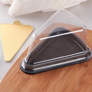 Cake Slice Box Container Cheesecake Pies Holder Clear Plastic Triangle Cakes Box Restaurang Dessert Case