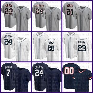 2022 Detroit Beyzbol Forması Javier Baez Erkek Miguel Cabrera Kirk Gibson Tucker Barnhart Jacoby Jones Dustin Garneau Jake Rogers Jonathan Schoop Robbie Grossman