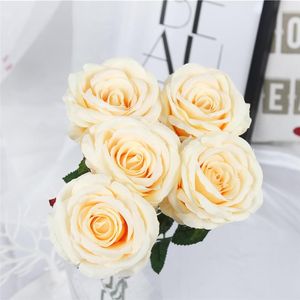 Dekorativa blommor kransar Colors Artificial Fabric Rose Flower Single Fake For Wedding Home Decoration Diy BouquetDecorative