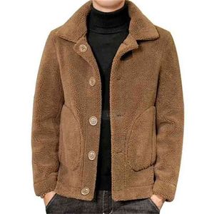 Cappotto da uomo in lana tosata di pecora double face in pelliccia autunno e inverno in agnello Modello taglia unica LT-2999 210924
