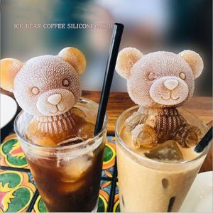 Silicone Ice Cube Maker Mögel Chokladmögel DIY Soap Mold Cream Tool för Scotch Kaffe Drick Juice Bear Rose Shape H128