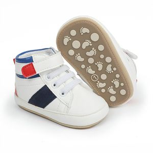 0-1age babyskor nyfödda pojkar flickor hjärtstjärna första vandrare spjälsäng mjuk botten barn snörning pu prewalker sneakers