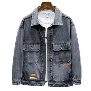 Men's Jackets Autumn Men's Blue Denim Jacket Fashion High Quality Casual Cotton Oversize 5XL 6XL 7XLMen's