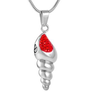 Pendant Necklaces Pet/Animal Ashes Keepsake Memorial Urn Necklace For Women Men Red Blue Crystal Conch Cremation Pendant&Jewelry Hold IJ