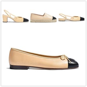 Slingbacks Espadrilles Ballerinas Sandal Dress Designers Sandals per scarpe per donne Pompe di tallone grosso moca