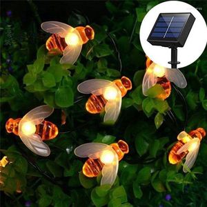 Strings 30 Led Solar Powered Cute Honey Bee String Fairy Light Outdoor Garden Fence Patio Christmas Garland Lights DecroLED