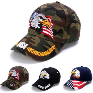 Baseballmössa bedårande djurgård snapback fiske hatt för män kvinnor patriotiska broderier amerikansk örn flagga usa sol