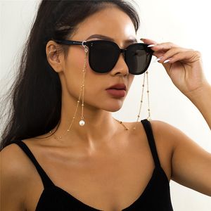 Fashion Glasses Chain Necklace for Women Boho Pearl Beaded Mask Chain Charm Sunglass Lanyard Holder Neck Cord Eyewear Jewelry