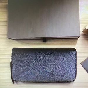 M61864 최고 품질의 엠보싱 엠보싱 엠 프레이트 가죽 Zippy Wallet Long Zipper Cowhide 카드 홀더 지갑 여성 지갑 상자 61864