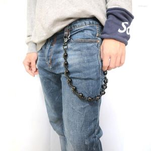 Cintos unissex 316l aço inoxidável preto estilo punk gótico crânio esqueleto motociclista jeans jeans Chain cinturões forb22