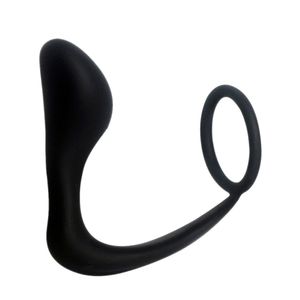 Maschio Anale gancio coda Butt Plug Massaggiatore della prostata Stimolatore in silicone con anello di eiaculazione ritardata Negozio sexy per adulti Giocattoli per uomini Gay