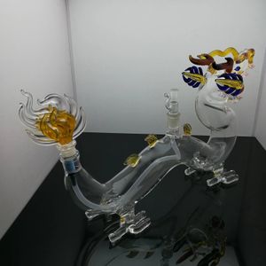 Tubo di fumo di vetro gialla d'acqua super drago i bolli delle sigarette in vetro sono popolari in Europa e in America