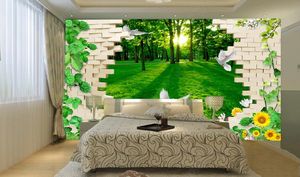 3D wallpaper mural HD Green landscape TV background wall mural living room bedroom photo wallpapers home improvement papel de pared