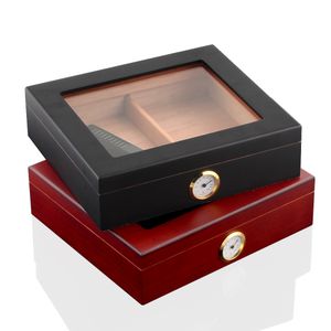 Trä cigarrboxar Trä resor bärbara luftfuktare hygrometer cigarr humidor sigaren