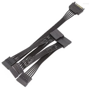 Conectores de Cables de computadora 10 unids/lote Cable bifurcador de potencia SATA de 15 pines 1 macho a 5 hembra para extensión de disco duro 18awgComputer