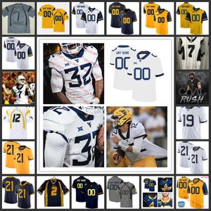 Niestandardowa koszulka piłkarska 11 Kevin White 13 Andrew Buie 12 Geno Smith 3 Stedman Bailey 8 Karl Joseph 1 Tavon Austin 25 Justin Crawford Rasul Douglas Pat McAfee