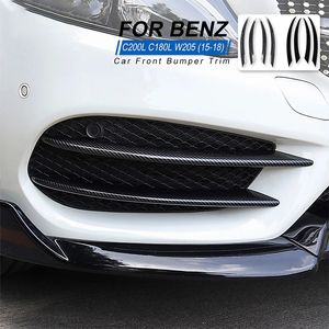 Car Carbon Fiber Pattern Front Bumper Lip ABS Splitter Spoiler For Mercedes Benz C Class W205 C180 C200 C220 C250 C300 C350 C400