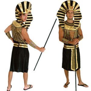 Temadräkt egyptiska farao män halloween jul maskerad prins kung fancy klänning vuxen cosplay kläder