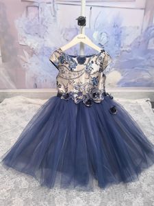customized style Kids Girls Wedding Dress Baby Girl Sequined Flowers Dresses Fashion Children clothing high quality h