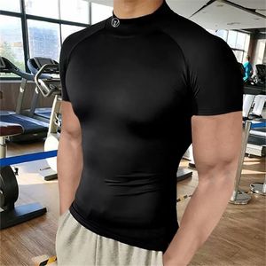 Männer Kurzarm T-shirt Mode nähte Turnhallen Singlet Baumwolle Bodybuilding Männer Fitness Rundhals T-shirt 220407