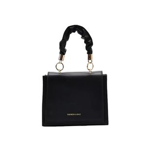 Myyshop plånbok pb0014 mode kvinnors fyrkant pu läder handväska enkel axel väskor messenger väska svart