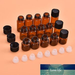 100 Pcs Perfect 1-3ml Amber Thin Glass Bottle Sample Test Essential Oil Vials With Orifice