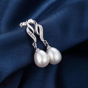 Lampadario pendente 2022 Orecchini di perle genuini naturali d'acqua dolce 925 gioielli in argento sterling per regalo di nozze WemonDangle
