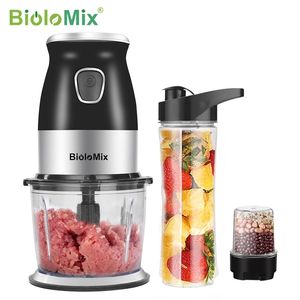 BPA FREE 500W Portable Personal Blender Mixer Food Processor With Chopper Bowl 600ml Juicer Bottle Meat Grinder Baby Food Maker 220707