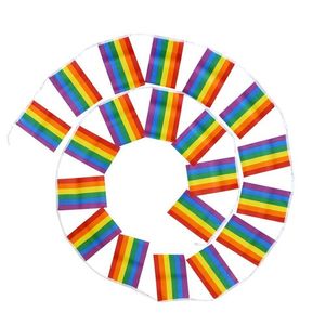 14*21 CM 5 m Stringa Bandiera Arcobaleno Lesbiche Gay Pride LGBT Bandiere Arcobaleno Banner Decorazioni per feste Centrotavola di nozze Decorazioni per la casa