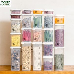 WBBOOMING Plastic Sealed Cans Kitchen Storage Box Transparent Food Canister Keep Fresh Clear Container In Different Capacity 220719