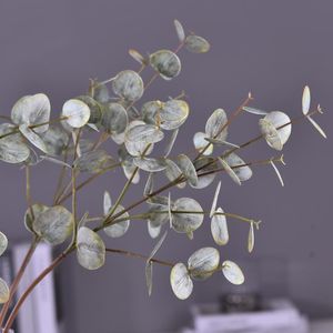 Decorative Flowers & Wreaths Eucalyptus Leaf Plastic Artificial Leaves Branch For Home Party Wedding Decor Fake Money Plant DIY Arrangement
