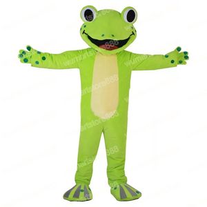Halloween Green Frog Maskottchen Kostüm Cartoon Thema Charakter Carnival Festival Kostüm Kleid Erwachsene Größe Weihnachten Outdoor Party -Outfit