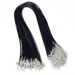 Czarna skórzana skórzana naszyjnik węża sznurka sznurka linowa łańcuch do biżuterii mody DIY tworzenie luzem 45-80 cm