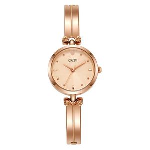 Нарученные часы красивые Quartz Watches for Women Luxury Fashion Brand Gedi Holiday Lover Gold Steel Steel Bess Simple Stylewatches