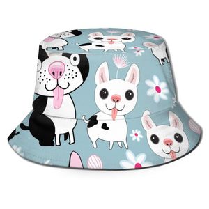 Boinas Centro Centro Capinha Unisex Bob Caps Hip Hop Gorros Funny Dog Pattern Summer Panamá Cap Beach Sun Fishing