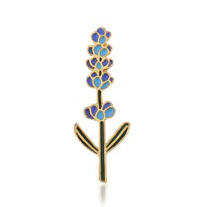 Lavender broszki kreskówkowe szpilki emalii niebieskie fioletowe stopy kwiatowe broszka dla dziewcząt dżinsowa odznaka biżuterii