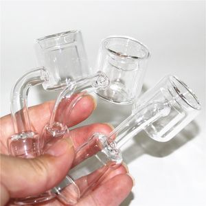 Räucherquarz Thermal Bangers 10 mm 14 mm 18 mm Doppelrohr-Quarz-Banger-Nagel für Glasschüssel-Dab-Rig-Wasserbongs