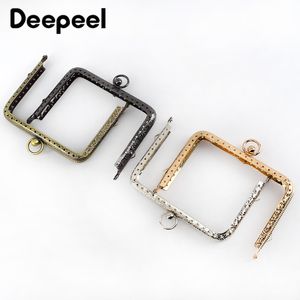 10st Deepeel 11 13 cm präglad metall fyrkantig väska handtag Syfästen Purväskor Rame Kiss Clasp Bagage Hårdvara Diy Accessory 2203224U