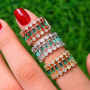 GODKI Eternity Tennis Luxury Stackable Chic For Women Wedding Cubic Zircon Engagement Dubai Bridal Statement Finger Rings