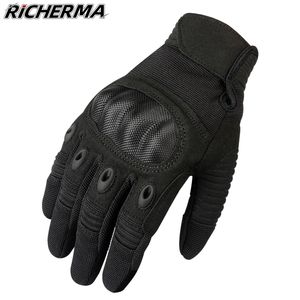 Summer Motorcycle Men Hard Knuckles Touch Screen Full Finger Glove Tactical Dirt Bike Cycling Protective Gloves 220622