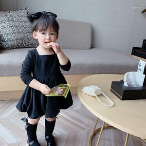 Abiti da ragazza Gooporson Autunno Vestiti per ragazza Abiti neri Abito da principessa a maniche lunghe Carino bambini coreani per ragazze Abiti per bambini Set