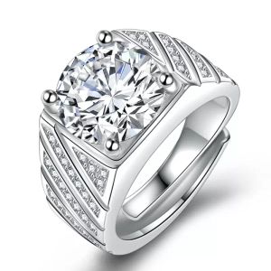 Cubic Zirconia Rings Förlovningsring Sumulerad diamantsilverring för kvinnor Lyxsmycken