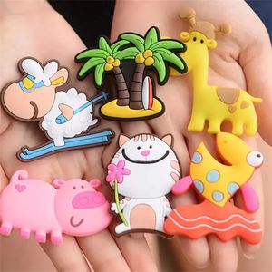 Cartoon Animal Magnet kylskaka Kartongmagneter PVC Färgstark klistermärke Plastkylskåp 3D Söt heminredning Dekorera SXAUG15