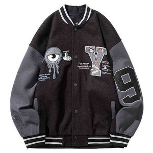 Men Women Letter Embroidery Varsity Jackets Japanese Thin Oversized Spring Autumn Baseball Jacket Coat Hip Hop Harajuku College T220816