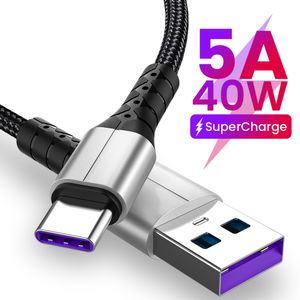 5a USB C Cabos de telefone celular de carregamento rápido Tipo C Cabo de dados para Xiaomi 11 Pro Huawei micro USB Cabo de fio rápido Samsung 0,3/1/1,5m