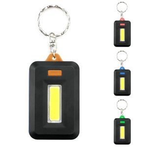Outdoor Portable COB LED Keychain Flashlight Key Chain Keyring Torch Light Lamp with Carabiner for Camping Hiking Fishing Safety